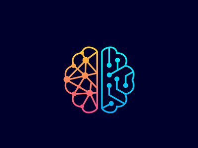 brain + circuit v.2 brain circuit icon logo logos monogram monoline smart logo tech technologies technology