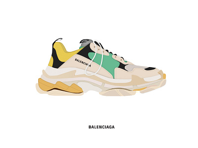 Balenciaga TripleS balenciaga fashion illustration shoes sneakers ui vector