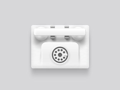 Phone android call icon phone retro simple white