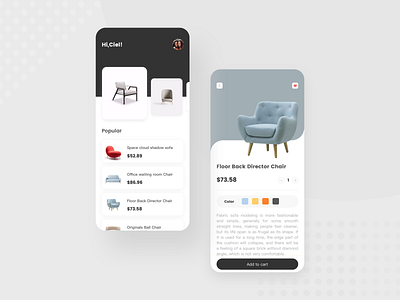 A furniture sales App Design exercise app branding dayu design ios ui