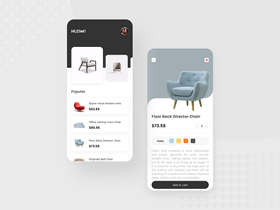 A furniture sales App Design exercise