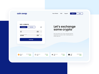 Crypto Exchange Website 02 2021 bitcoin clean crypto flat landing page one page simple splash page ui design ux design web design website