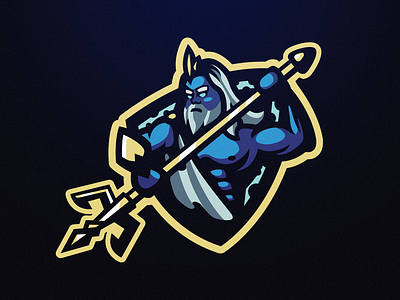 H2O branding esport god illustration illustrator logo mascot neptune poseidon vector