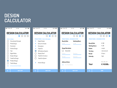 DailyUI #004 Design Calculator blue calculator daily design minimal steel typography ui
