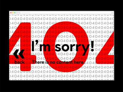 DailyUI #008 I'm sorry 404 error page 404 black daily error micropage minimal red typography ui website white