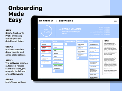 DailyUI #025 Onboarding Manager challenge daily dailyui dailyuichallenge dashboard design due dates hr human resources kanban manager onboarding ui