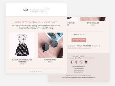 Cat Fashionista Email Template branding and identity ecommerce email design email marketing email template fashion brand retail design