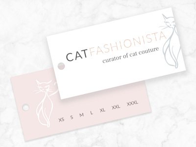 Cat Fashionista Hang Tags brand identity fashion branding packaging print design retail design tag design