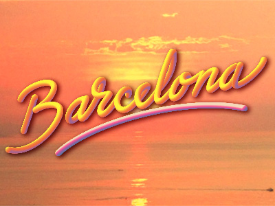 Barcelona blends cursive illustrator lettering script typography