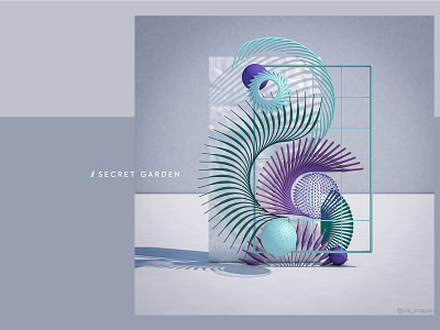 Secret Garden 3d 3dart abstract adobe cinema4d colors composition design geometry inspiration layout minimal pastel ui