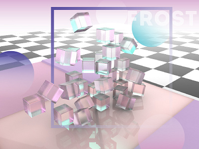 Three D Fail 3d art checks cubes fail gradient material retro shapes translucent