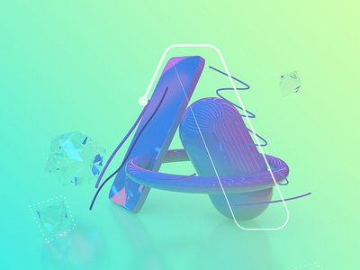 Alpha A 3d 3d art 3dart adobedimension art illustration typography