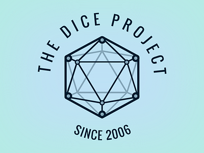 The Dice Project Logo 20 sided die branding d20 dice icosahedron logo