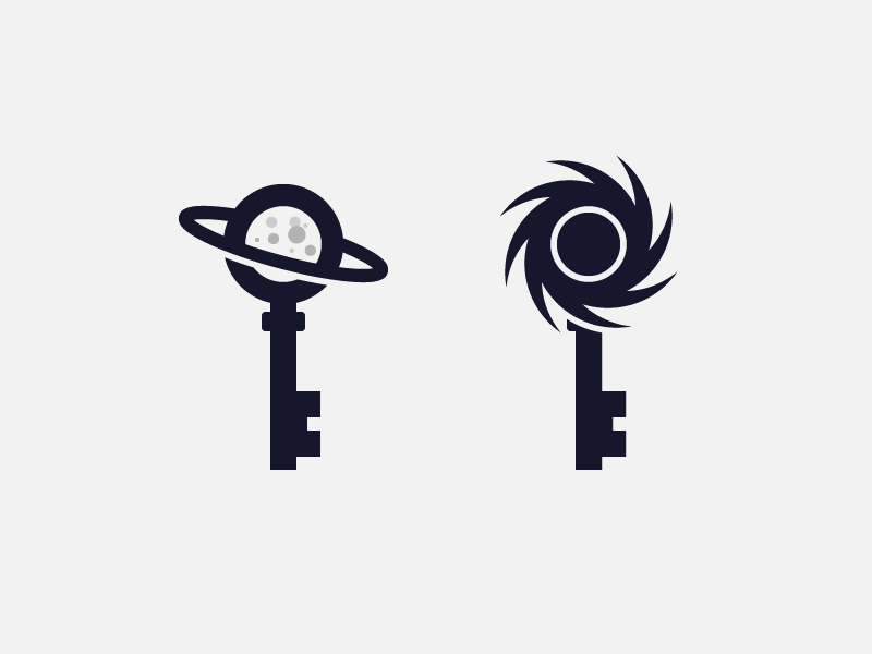 Space Keys for sale negative space planet ringed craters moon hole black exploration logo space keys key