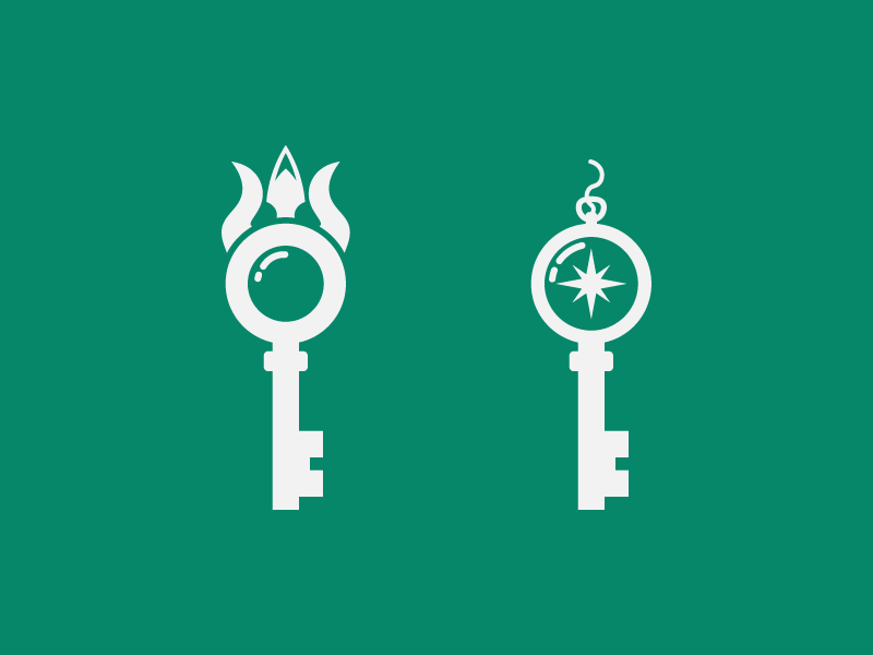 Marine Keys for sale algae tentacles trident spear bubble rose compass negative space logo exploration keys key sea marine