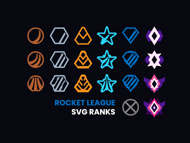 Rocket League SVG Ranks badge badges bronze champion diamond free freebie gold platinum rank ranks rocket league silver svg vector video game