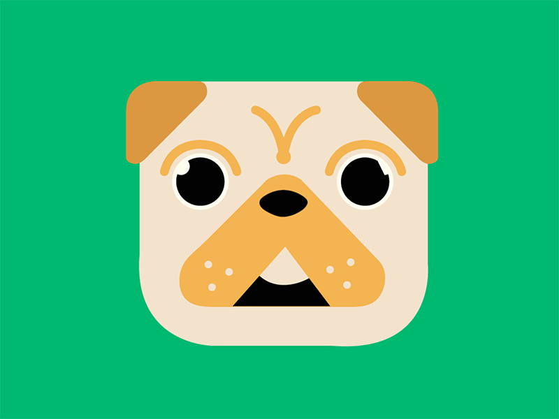 Pug Giphy Sticker after affects animation dog dogs illustration illustration art pug pugs puppy vector