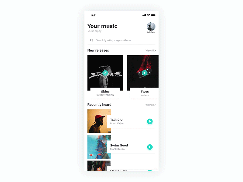 Music App - UI Interaction