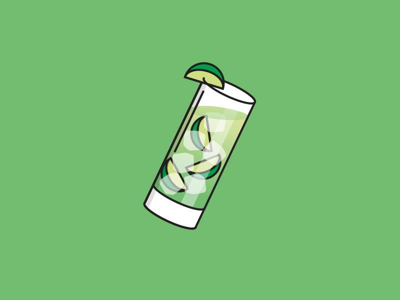 GIF SAQ - Gin Tonic alcohol animation facebook gif gin giphy glass green ice icon illustration instagram mojito motion pictogram saq sticker stroke tonic
