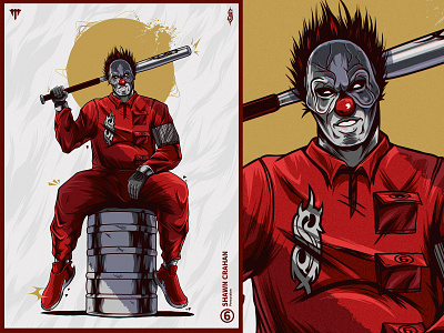 Slipknot Posters - Shawn Crahan character design design digital painting illustration music poster design vector art