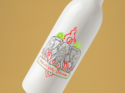 Galangal drinks Label brand branding drink illustration label design logo