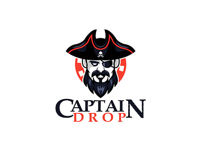 Captain Drop Logo app brand branding captain design icon illustration logo logotipe logotype pirate typography vector