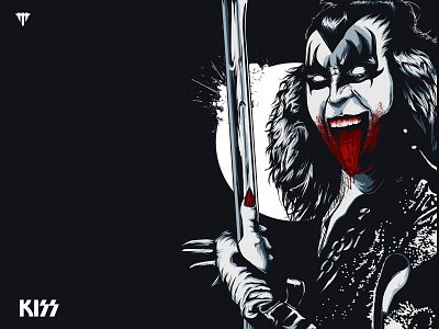 Gene Simmons Portrait design digital painting digitalart illustration kiss music photoshop portrait wallpaper