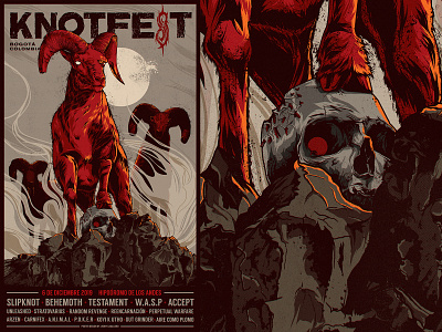 Knotfest 2019 Colombia Poster branding concert concert poster design festival illustration illustration art music poster poster design