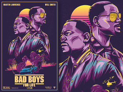 Bad Boys for life Illutrated Poster design hollywood illustration movie portrait poster poster art poster design vector will smith