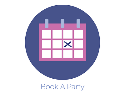 Book A Party Icon calendar date icon paint party web design