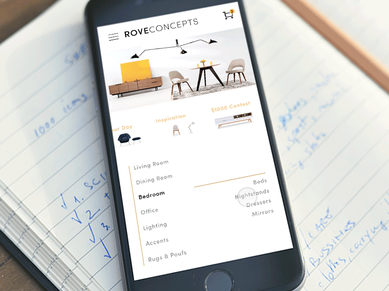 Rove Interface Part 2 ecommerce furniture interaction interface priciple rove shopping ui ux