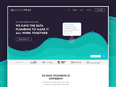 BroadPeak - Home data home page interactive software tech technology ui ux wave animation waves website