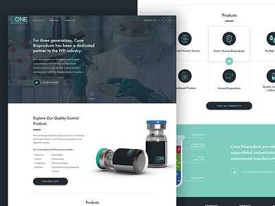 Cone Bioproducts - Home biology bioproducts health home page laboratory quote ui ux website
