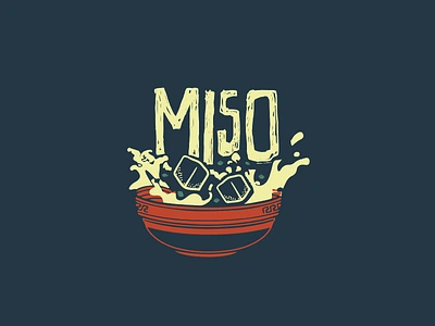 Miso Soup abstract bold color food illustration takeout texture typography