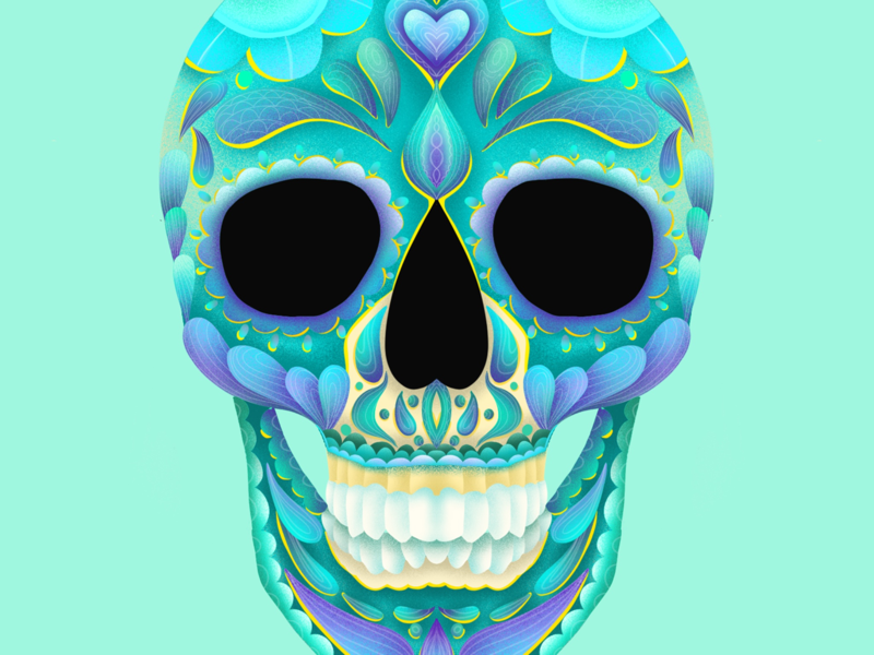 Sugar Skull ipad drawing digital illustration procreate