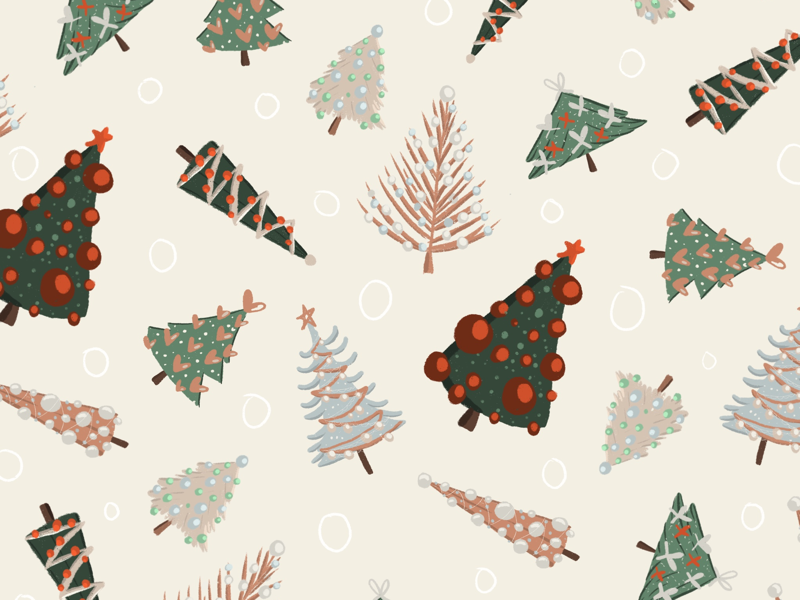 Christmas Patterns PT 2 art drawing holidays procreate dribbble trees christmas pattern illustration