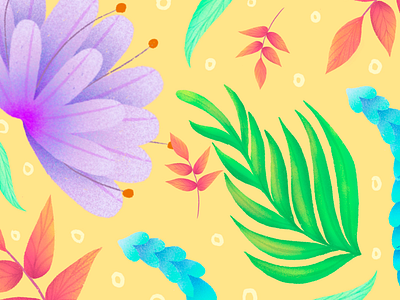 Plant Party art colour digital drawing floral illustration leaves procreate