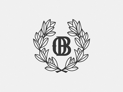 OB logo branding crest illustration leaves logo wreathe