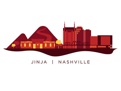 Skyline of Jinja & Nashville africa amazima amazima ministries charity design graphic design illustration international jinja nashville ngo non profit skyline sticker uganda vector vectoring
