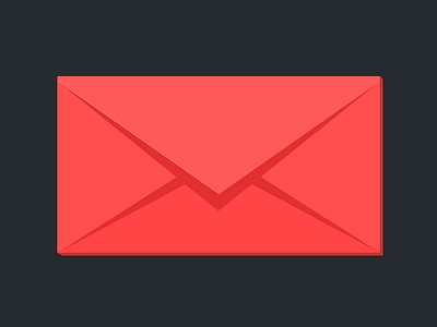 Letter envelope flat love red