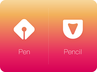 Pen and Pencil logo pen pencil square u