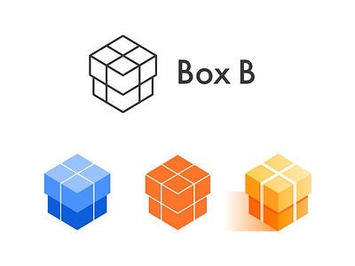 Box logo B blue gift logo orange square web