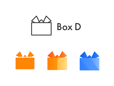 Box logo D blue gift line logo orange square web