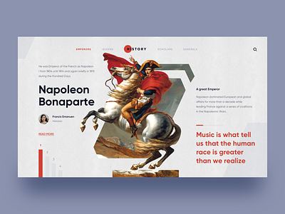 Napoleon Bonaparte clean ui designlove emperor greatman history layout napoleon painting quotes uidesign vintage webdesign