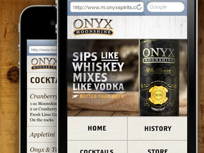 Homepage for mobile site drunk mobile spirits