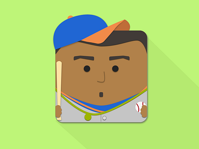 Yoenis Cespedes app icon baseball caricature cespedes icon illustration ios material design new york mets square yoenis cespedes