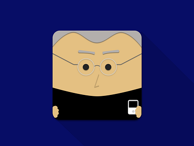 Steve Jobs the Square Pixel app icon apple caricature icon illustration ios ipod material design square steve jobs