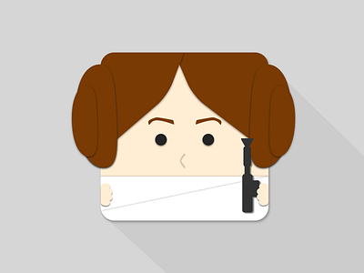 Princess Leia the Square Pixel app icon apple caricature cartoon icon illustration ios leia material design may the fourth princess leia square star wars