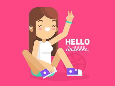 First Shot debut first flat girl helenyomi hello illustration sneakers thanks