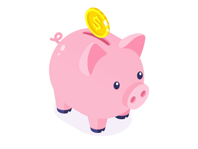 Piggy Bank animal bank coin cute experiment isometric money pig piggy pink